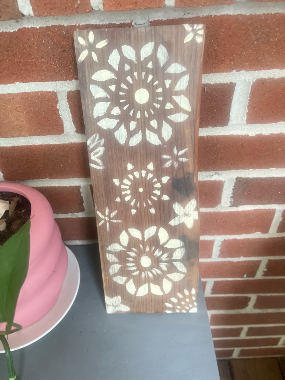 Rustic Wooden Floral Plaque Sign from Reclaimed Wood Cottage Cabin Handcrafted